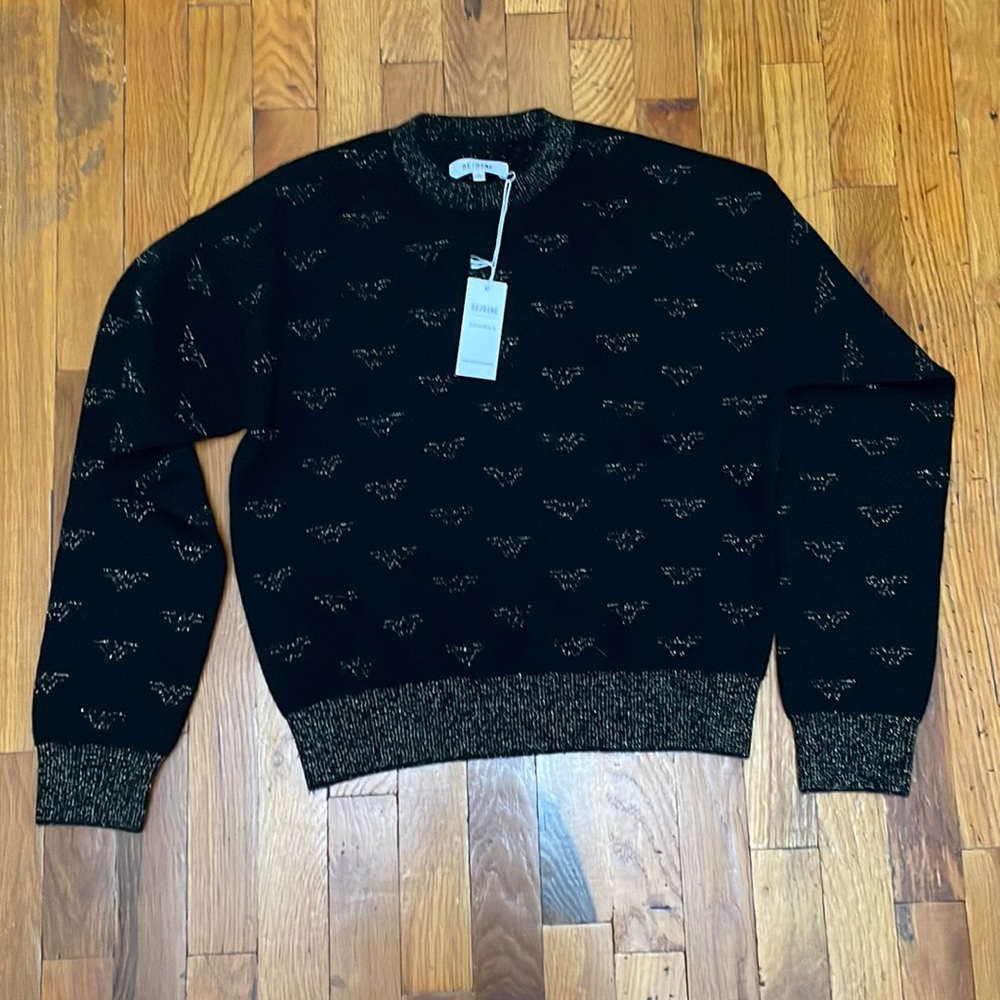 RE/DONE x Wonder Woman 80’s Metallic Logo Wool Blend Sweater size Small with tag